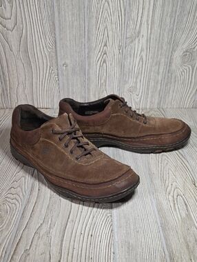 Born Todd Brown Leather Casual Moc Toe Lace Up Loafers Mens Size 13